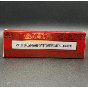 Vintage Set of 11 Ceramic Dolls Dressed in Vietnamese National Costume 1970’s